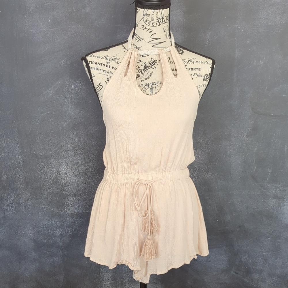 NUDE Cream Textured Romper